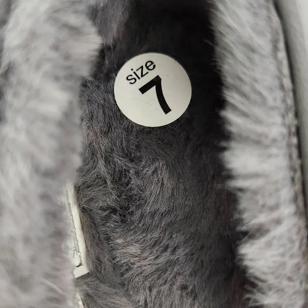 Sperry Men's Gray Float Boat Shoes with Faux Fur Lining Size 7 NWOT
